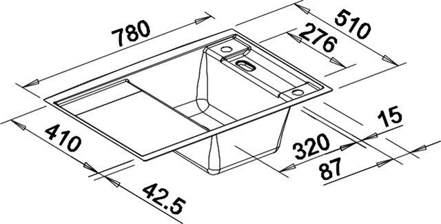 Blanco Axia II 45 S k&oslash;kkenvask - Antracit