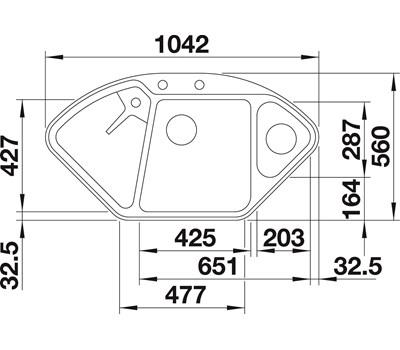Blanco Delta II-F k&oslash;kkenvask - Antracit
