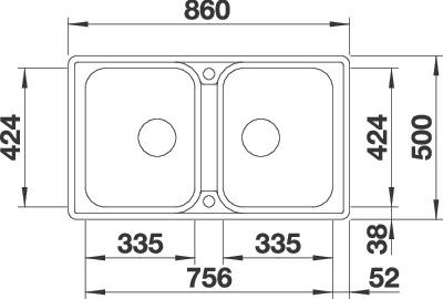 Blanco Classimo 8-IF dobbelt k&oslash;kkenvask - Rustfrit st&aring;l
