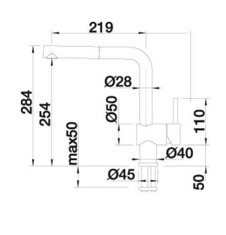 Blanco Linus-S k&oslash;kkenvandhane m/udtr&aelig;k - Sort