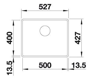 Blanco Subline 500-F PD k&oslash;kkenvask - Vulkangr&aring;