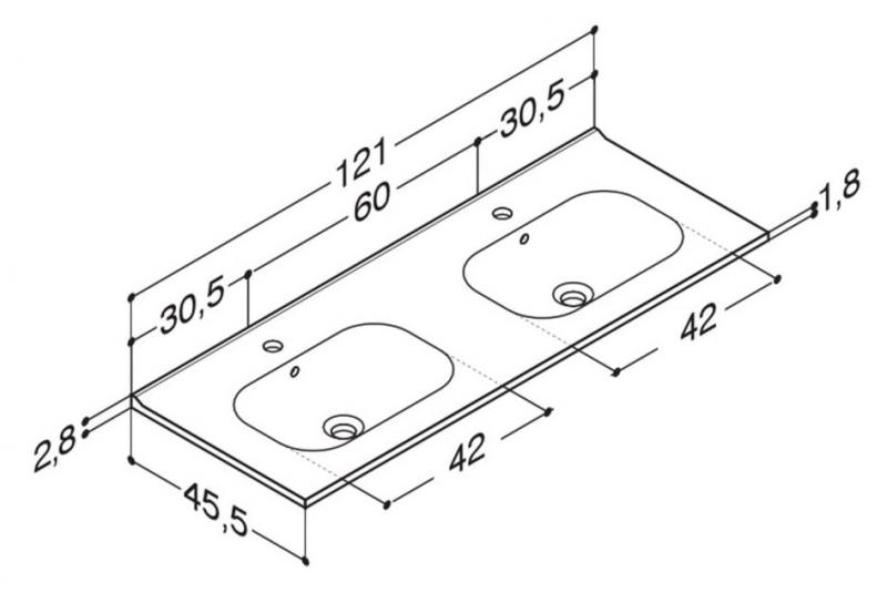 Dansani Kantate 120 dobbelt møbelvask - Uden hanehuller Dansani Kantate 120 dobbelt møbelvask - Uden hanehuller
