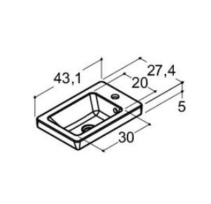 Dansani Micro Larghetto 43 håndvask t/møbel - 1 hanehul Dansani Micro Larghetto 43 håndvask t/møbel - 1 hanehul