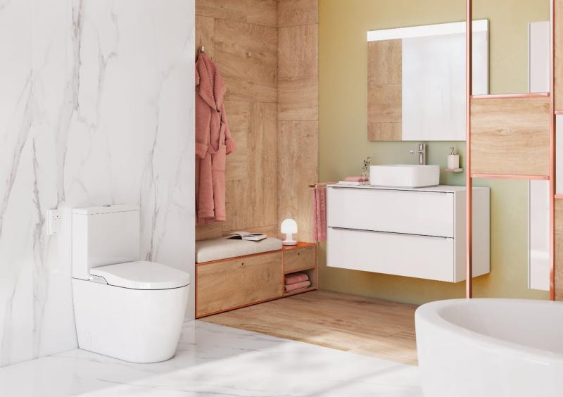 Roca Inspira Back-to-wall douchetoilet inkl. toilets&aelig;de m/softclose