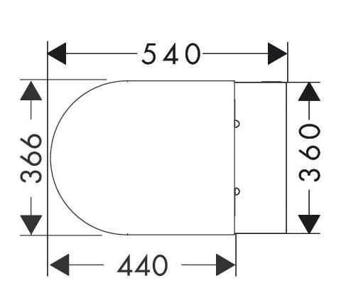 hansgrohe EluPura S v&aelig;gh&aelig;ngt toilet inkl. s&aelig;de og antibakteriel glasur