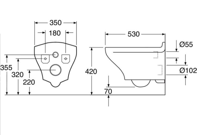 Gustavsberg 8330 Estetic Rimless v&aelig;gh&aelig;ngt toilet inkl. s&aelig;de m/SoftClose og QuickRelease - C+