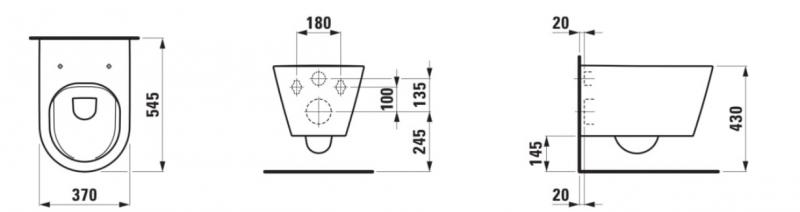 Kartell by Laufen RIMless v&aelig;gh&aelig;ngt toilet - Sort h&oslash;jglans