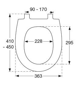 Pressalit Inspira Uni Toilets&aelig;de m/Soft close og lift-off - Hvid