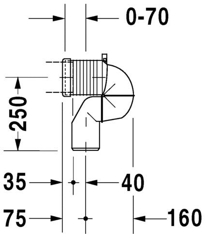 Duravit afl&oslash;bsb&oslash;jning til lodret afl&oslash;b