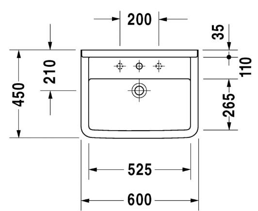 Duravit Starck 3 60 h&aring;ndvask t/v&aelig;g