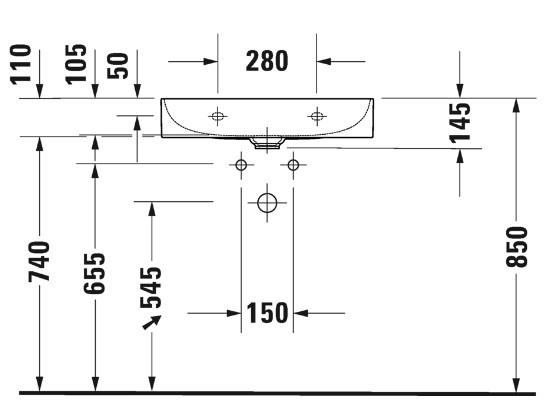 Duravit DuraSquare 60 compact håndvask t/væg eller møbel - Uden hanehul - Uden overløb Duravit DuraSquare 60 compact håndvask t/væg eller møbel - Uden hanehul - Uden overløb