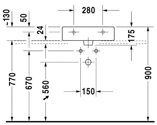 Duravit Vero 50 h&aring;ndvask t/v&aelig;g eller m&oslash;bel