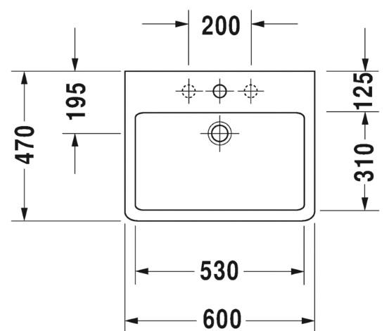 Duravit Vero 60 håndvask t/væg eller møbel Duravit Vero 60 håndvask t/væg eller møbel