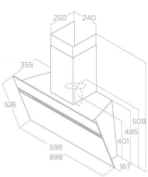 Outlet - Eico Stripe 60 X emh&aelig;tte til v&aelig;gmontering - Rustfrit st&aring;l