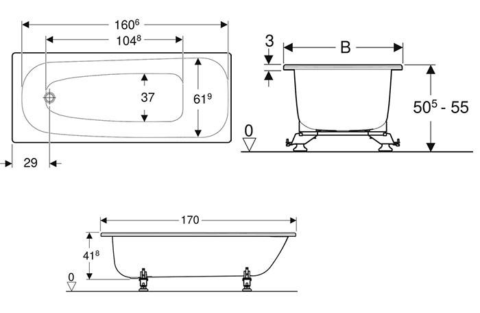 Ifö Caribia badekar t/indbygning - 170 x 70 - 1 ryglæn Ifö Caribia badekar t/indbygning - 170 x 70 - 1 ryglæn