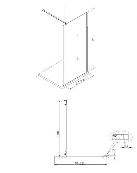 Alterna Vetro fast brusev&aelig;g 70x200 m/EasyClean - Klar/Hvid