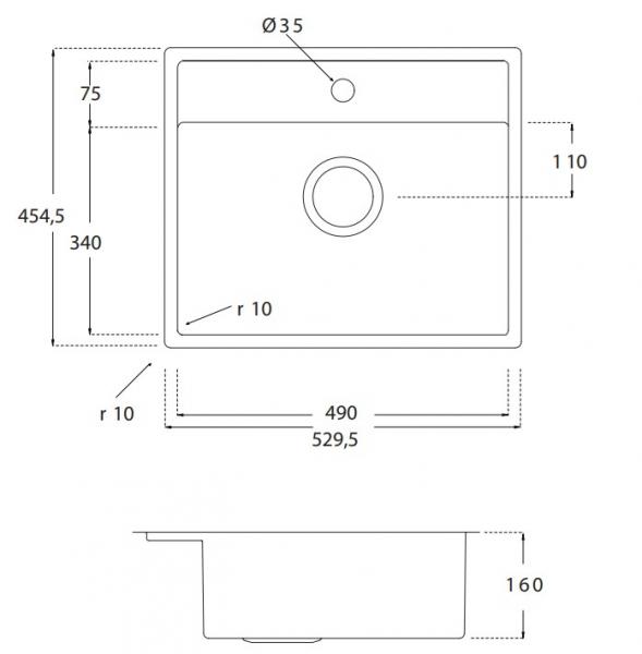 Lavabo Merkur 60 BC køkkenvask - Rustfrit stål Lavabo Merkur 60 BC køkkenvask - Rustfrit stål
