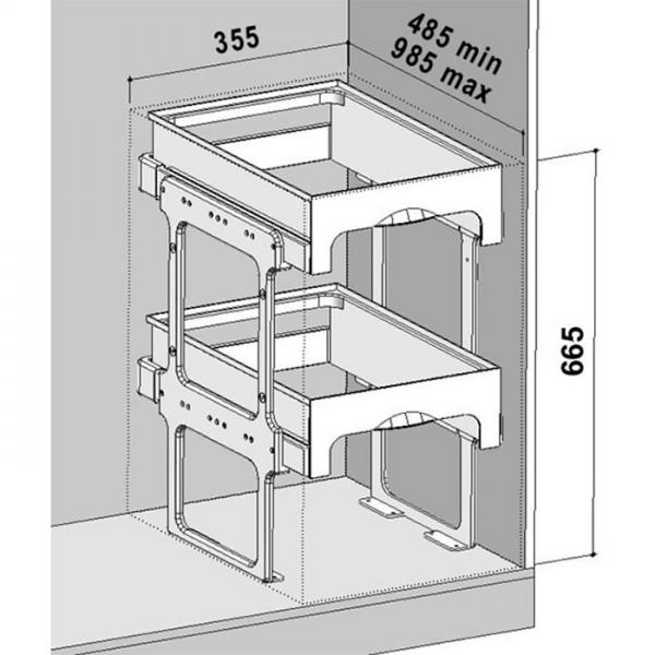 Intra Tandem 40-4 affaldssortering m/4 spande Intra Tandem 40-4 affaldssortering m/4 spande