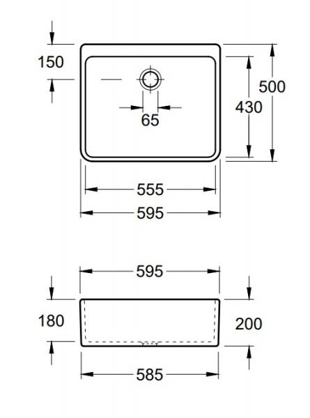 Villeroy & Boch 6322 O. Novo rengøringsvask t/væg - Hvid Alpin Villeroy & Boch 6322 O. Novo rengøringsvask t/væg - Hvid Alpin
