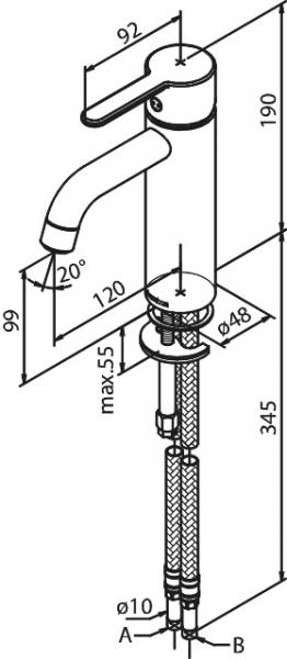 Damixa Silhouet M håndvaskbatteri u/bundventil - Krom Damixa Silhouet M håndvaskbatteri u/bundventil - Krom