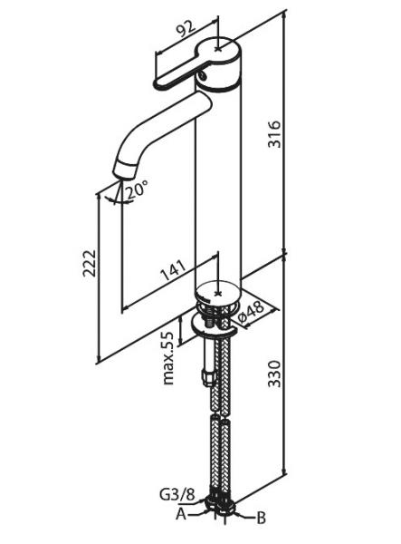 Damixa Silhouet L håndvaskbatteri u/bundventil - Mathvid Damixa Silhouet L håndvaskbatteri u/bundventil - Mathvid