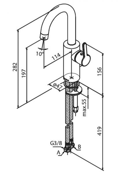 Damixa Silhouet Piccolo h&aring;ndvaskarmatur m/C-tud - Matsort