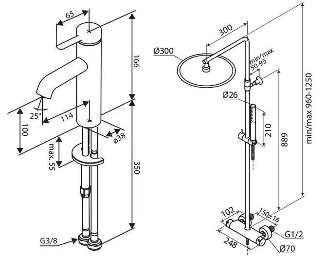 Damixa Iris komplet pakke til badev&aelig;relse - Mat sort