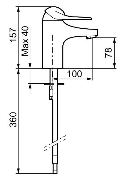 FM Mattsson 9000E II h&aring;ndvaskarmatur u/bundventil