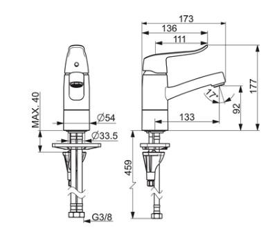 Oras Care 5715F h&aring;ndvaskarmatur - Krom