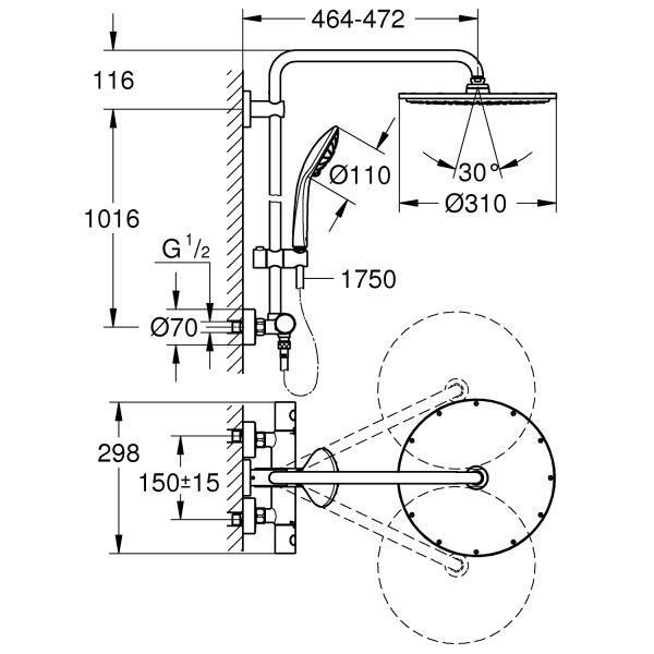 Grohe Essence & Euphoria komplet pakke til bad - B&oslash;rstet Hard Graphite