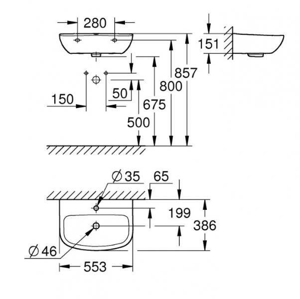 Grohe Essence & Bau h&aring;ndvaskpakke - B&oslash;rstet Cool Sunrise