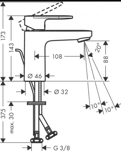 Hansgrohe Vernis Blend 100 h&aring;ndvaskarmatur - Krom