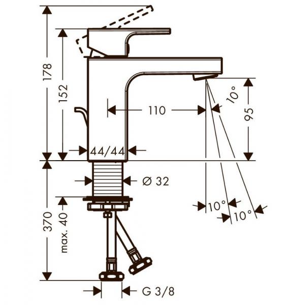 hansgrohe Vernis Shape 100 håndvaskarmatur m/bundventil - Krom hansgrohe Vernis Shape 100 håndvaskarmatur m/bundventil - Krom