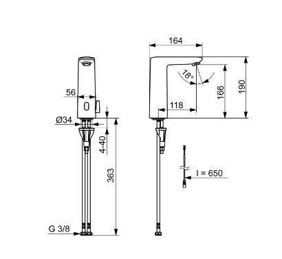 Oras Electra 9300FZ berøringsfri vandhane - Batteri - Krom Oras Electra 9300FZ berøringsfri vandhane - Batteri - Krom