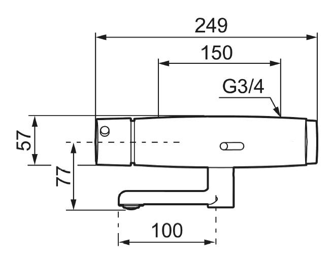 FM Mattsson Tronic WMS ber&oslash;ringsfri vandhane t/v&aelig;g - 100 mm