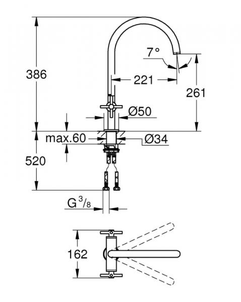 Grohe Atrio New k&oslash;kkenarmatur - Supersteel