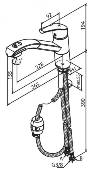 Damixa Rowan køkkenvandhane m/udtræk Damixa Rowan køkkenvandhane m/udtræk