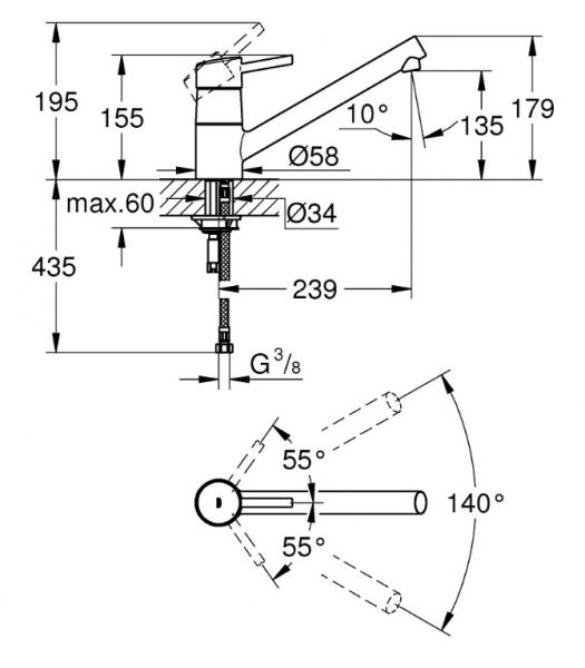 Grohe Concetto k&oslash;kkenarmatur - Krom