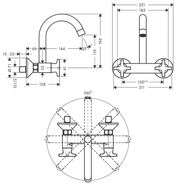 hansgrohe Logis M32 k&oslash;kkenarmatur t/v&aelig;g - Med svingtud