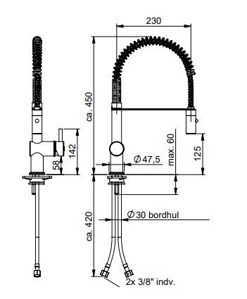 Kriss Skandi semi-pro køkkenarmatur - Rustfrit stål Kriss Skandi semi-pro køkkenarmatur - Rustfrit stål