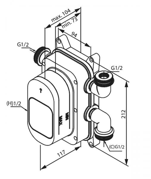 Damixa Termostatisk boks til indbygning brus