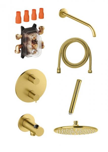 Damixa Silhouet komplet brusesystem til indbygning - Børstet messing Damixa Silhouet komplet brusesystem til indbygning - Børstet messing