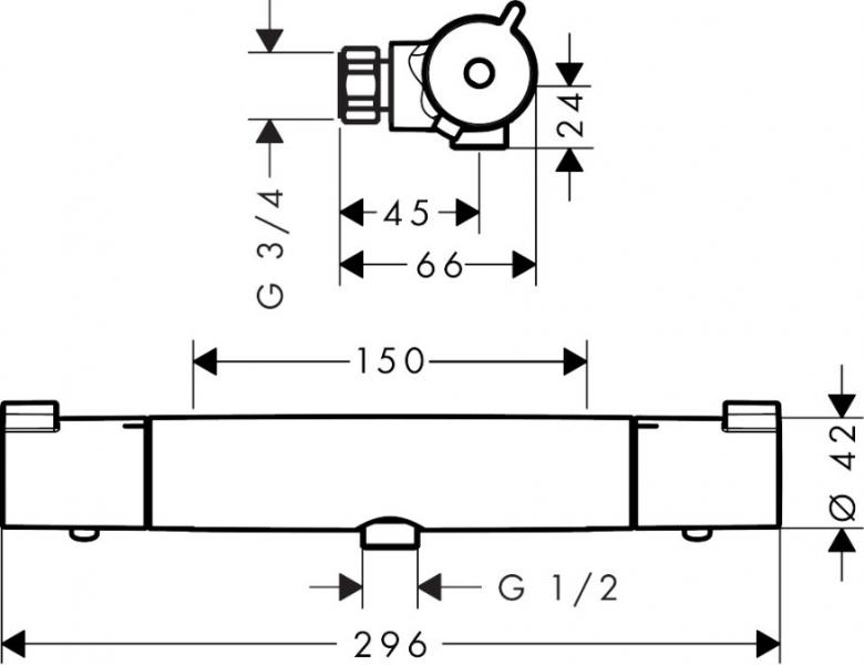 hansgrohe Nordic Ecostat 1001 CL brusetermostat
