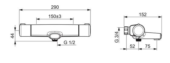 Oras Nova kar- og brusearmatur m/Eco Flow - Mat sort Oras Nova kar- og brusearmatur m/Eco Flow - Mat sort