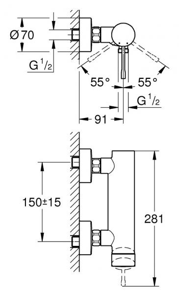 Grohe Essence New brusearmatur - Børstet cool sunrise Grohe Essence New brusearmatur - Børstet cool sunrise
