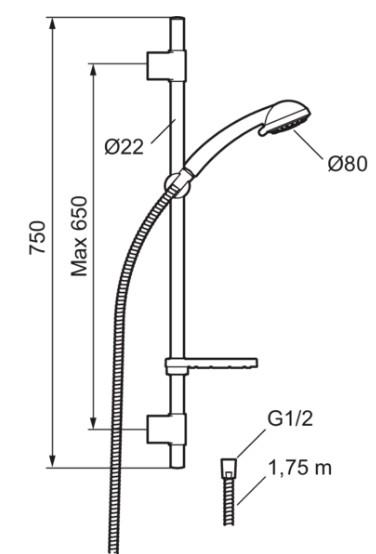 FM Mattsson 9000E brusersæt 3S med 3 stråleindstillinger. FM Mattsson 9000E brusersæt 3S med 3 stråleindstillinger.