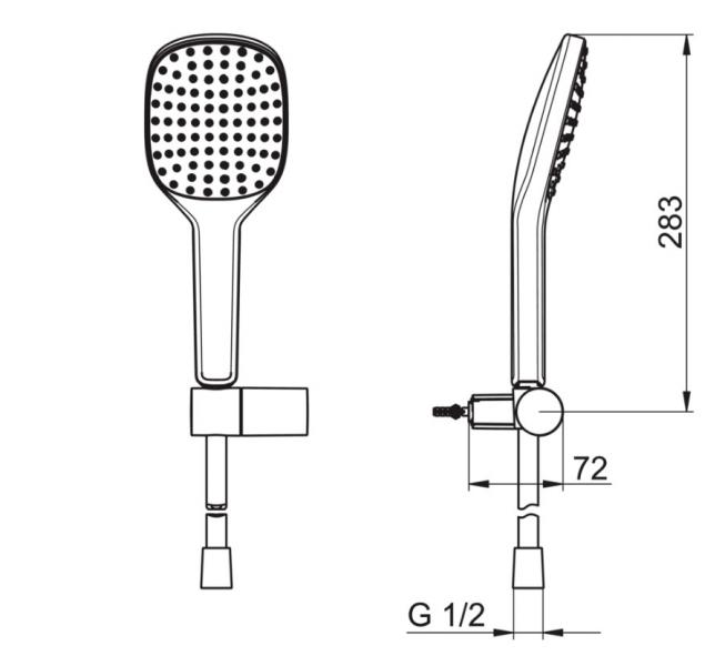 Oras Hydractiva 434 håndbrusersæt - Krom Oras Hydractiva 434 håndbrusersæt - Krom