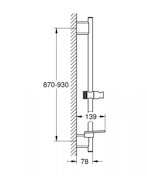 Grohe Rainshower SmartActive brusestang - 900 mm - B&oslash;rstet cool sunrise