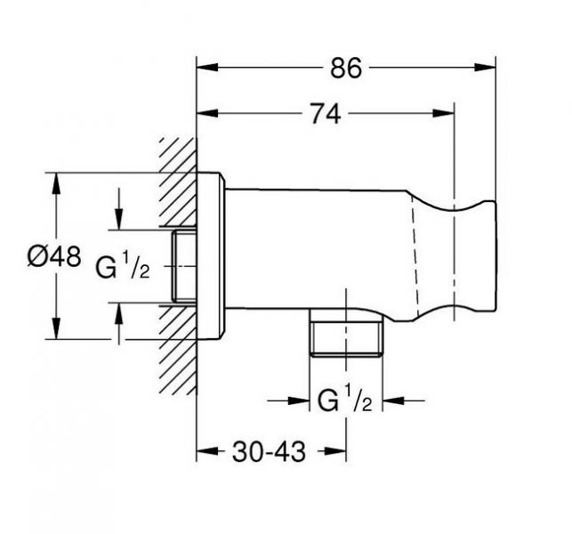 Grohe Rainshower slangeudtag m/bruseholder - Krom Grohe Rainshower slangeudtag m/bruseholder - Krom