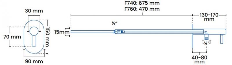 Frostline Duo wall frostfri udend&oslash;rshane 150-350 mm - Kobber